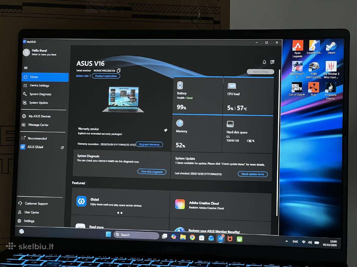 Parduodamas Asus V16 su Rtx 5060, Core 5, 1tb. - nuotraukos Nr. 9