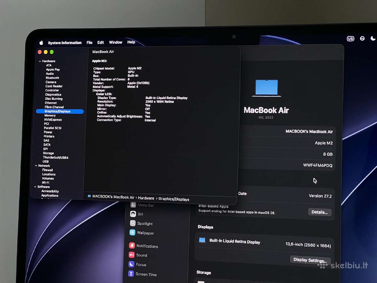 Parduodamas MacBook Air su Apple M2, Liquid Retina - nuotraukos Nr. 9
