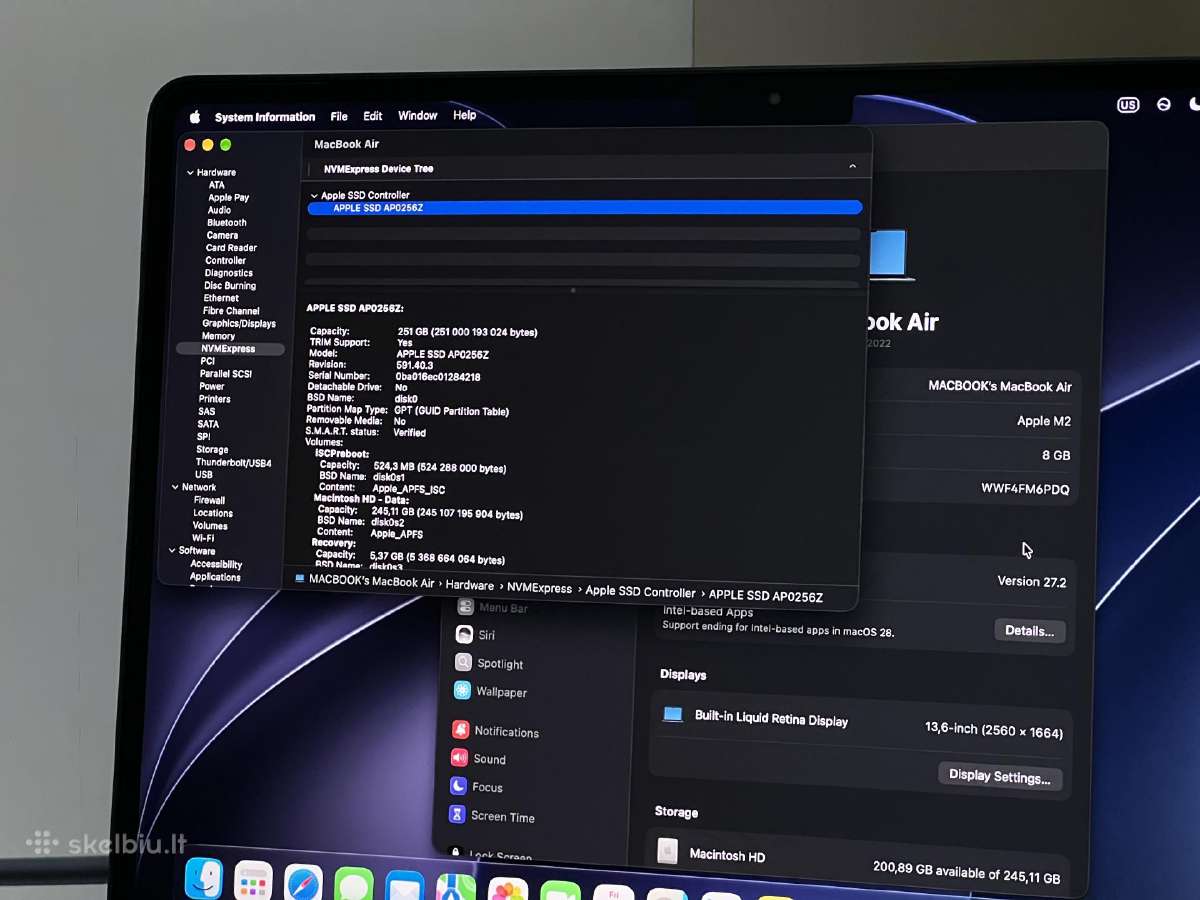 Parduodamas MacBook Air su Apple M2, Liquid Retina - nuotraukos Nr. 11