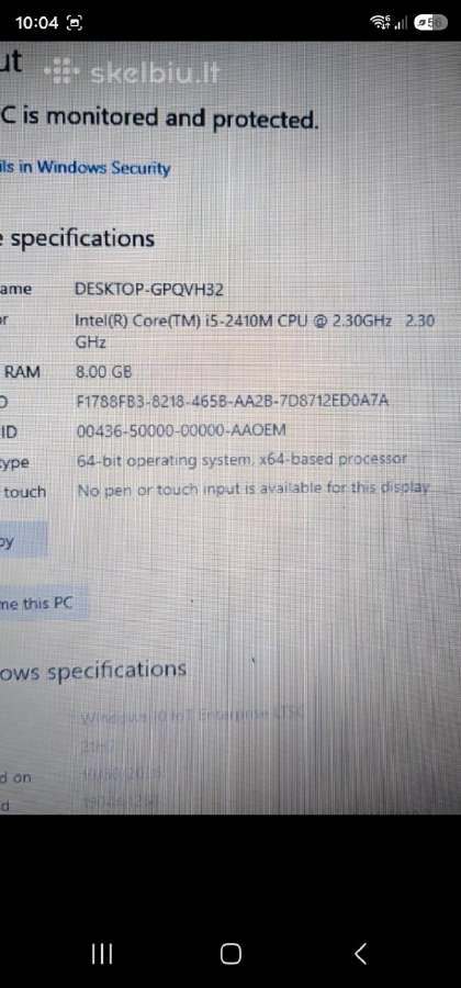 Dell 5110 8gb RAM 128gb Samsung SSD - nuotraukos Nr. 5