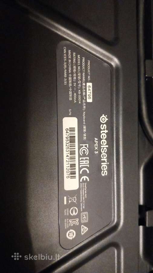 Steelseries Apex 3 žaidimų klaviatūra - nuotraukos Nr. 3