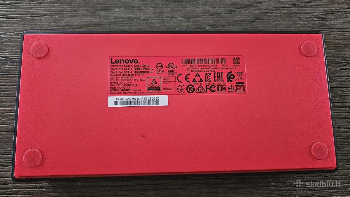 Thinkpad Usb-c Dock Gen2 su 90w pakrovėju. - nuotraukos Nr. 5