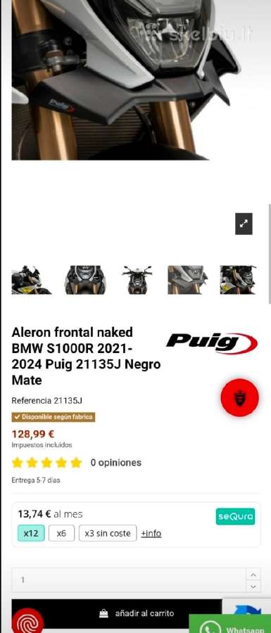 Bmw s1000r Puig priekinis spoileris juodas - nuotraukos Nr. 5