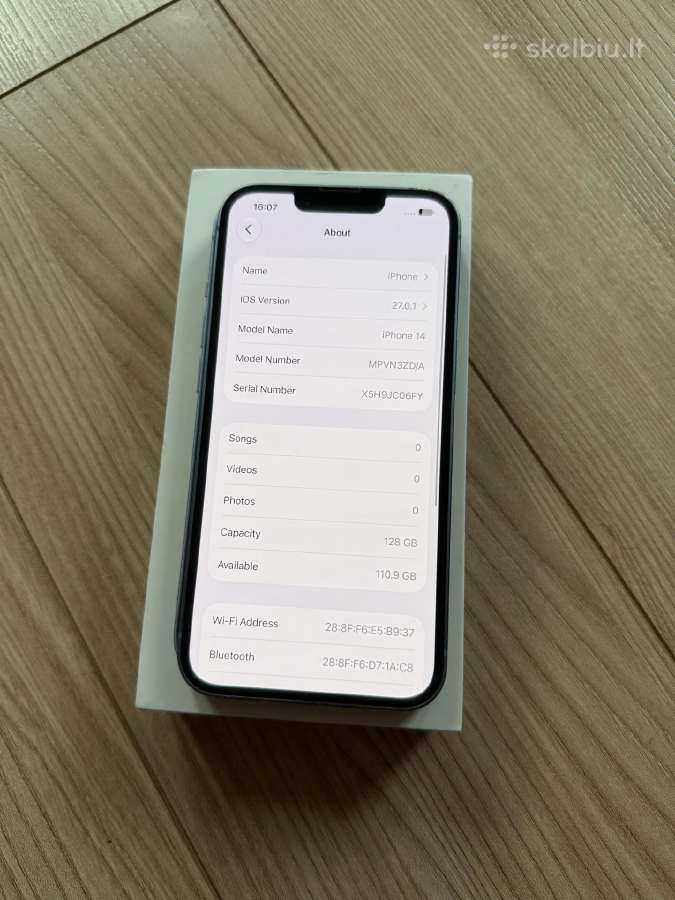iPhone 14 128gb Blue - nuotraukos Nr. 8