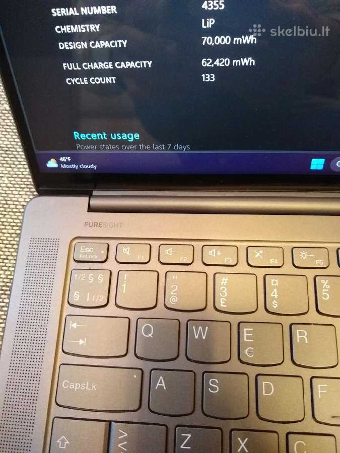 Yoga Slim7 Pro/ryzen7 6800hs/3k - nuotraukos Nr. 7