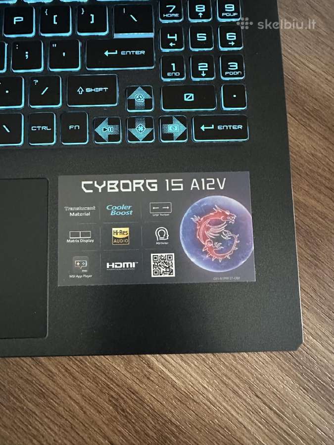 Žaidimų nešiojamas kompiuteris Msi Cyborg 15 A12v - nuotraukos Nr. 4