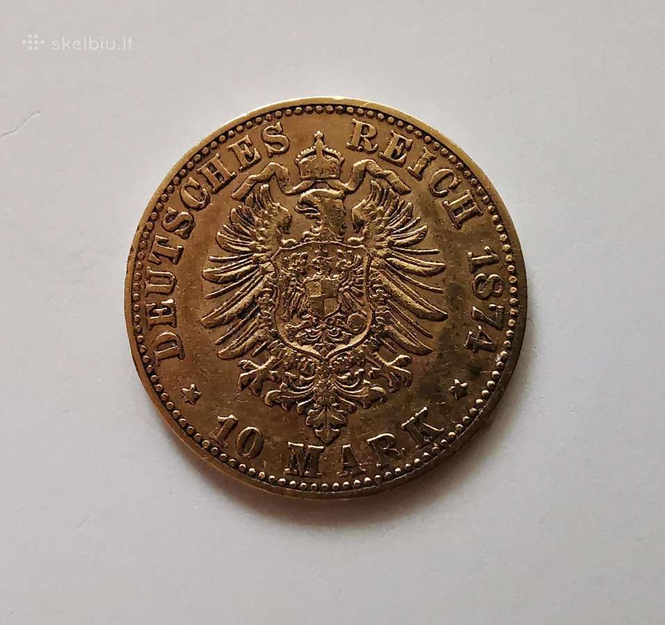 10 Markių 1874 Reta - nuotraukos Nr. 2
