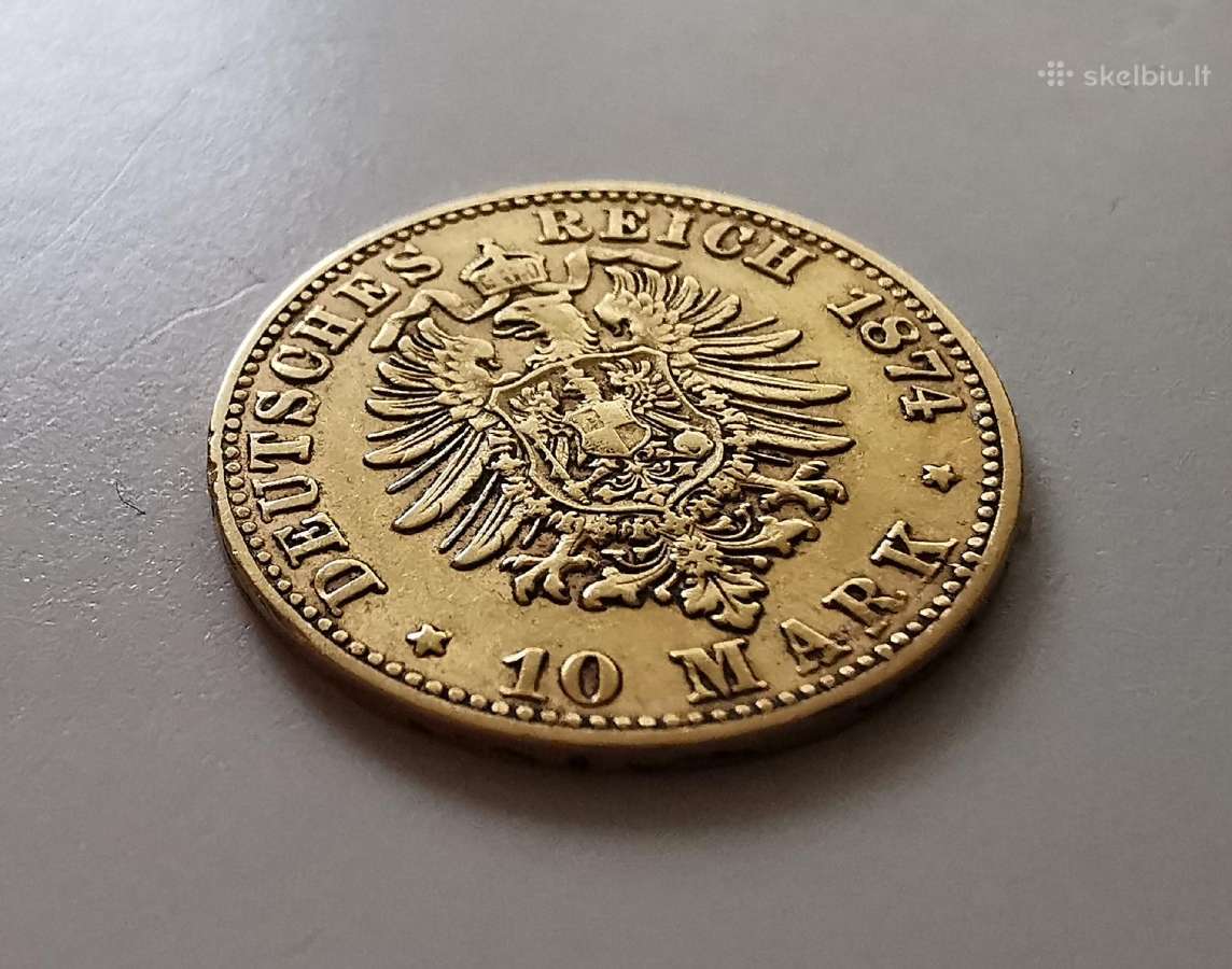 10 Markių 1874 Reta - nuotraukos Nr. 4