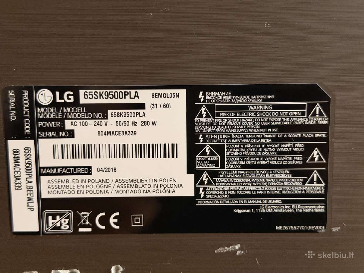 LG 65sk9500pla Super Uhd - nuotraukos Nr. 3
