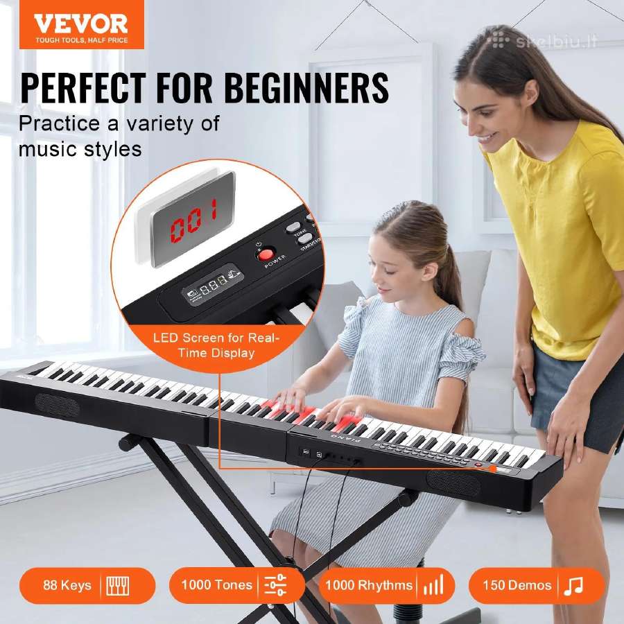 Elektrinis pianinas 88 klavišu su stovu - nuotraukos Nr. 8