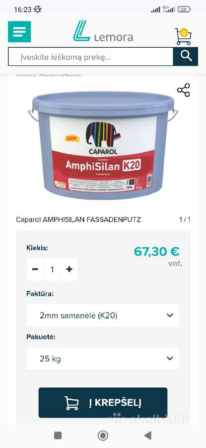 Caparol silikoninis tinkas - nuotraukos Nr. 3