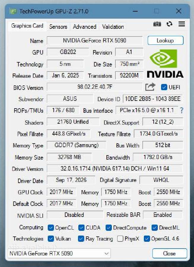 Asus Tuf Rtx 5090 Oc 32gb - nuotraukos Nr. 12