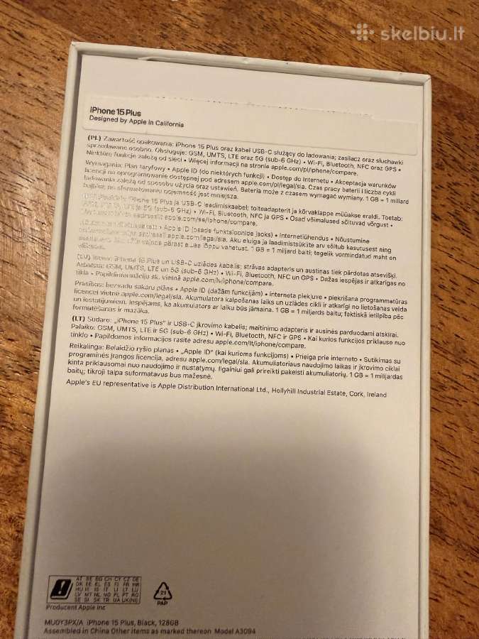iPhone 15 plus 128gb black - nuotraukos Nr. 5