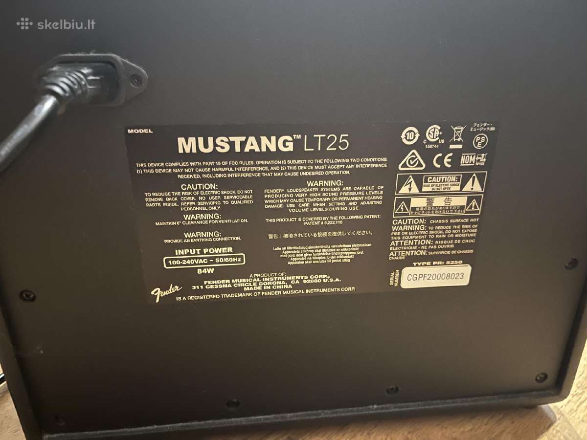 Gitaros stiprintuvas Fender Mustang Lt25 - nuotraukos Nr. 3