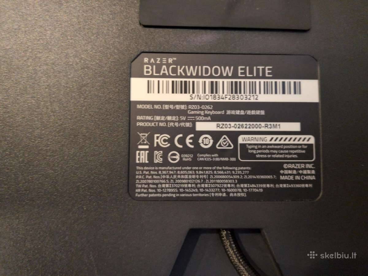 Razer Blackwidow Elite - nuotraukos Nr. 3