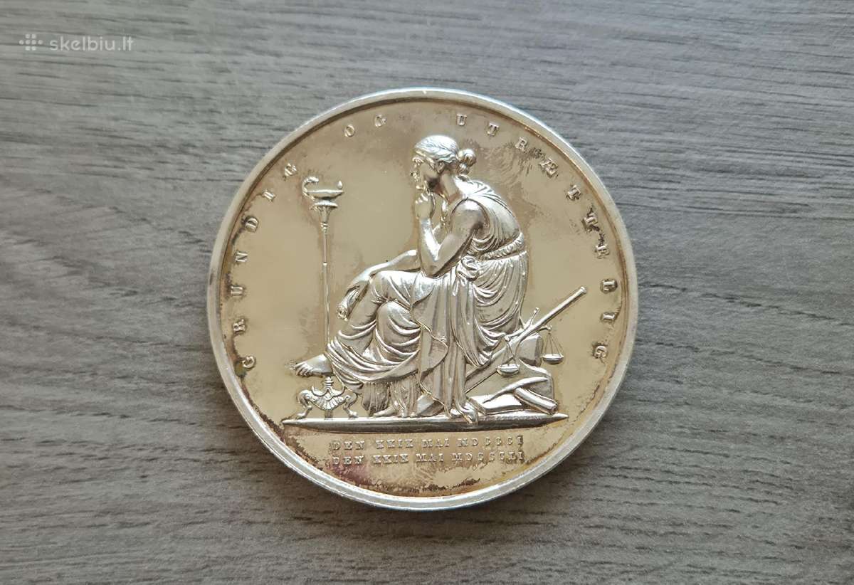 Sidabrinis daniškas stalo medalis 1851 m. - nuotraukos Nr. 4
