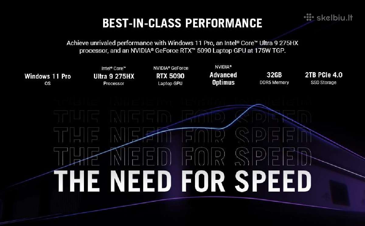 Asus Rog Strix Scar Ultra 9 275hx, Rtx 5090, 64 GB - nuotraukos Nr. 6