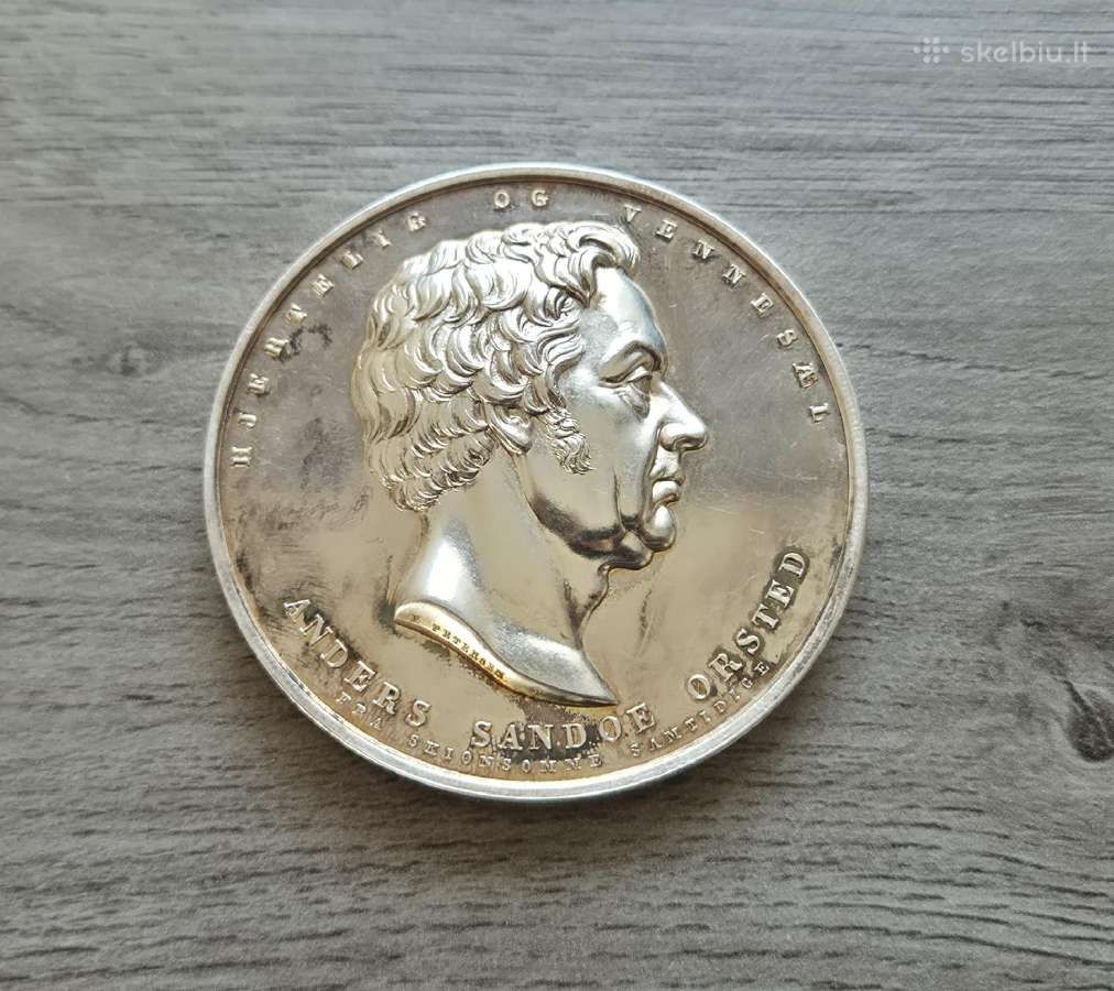 Sidabrinis daniškas stalo medalis 1851 m. - nuotraukos Nr. 3