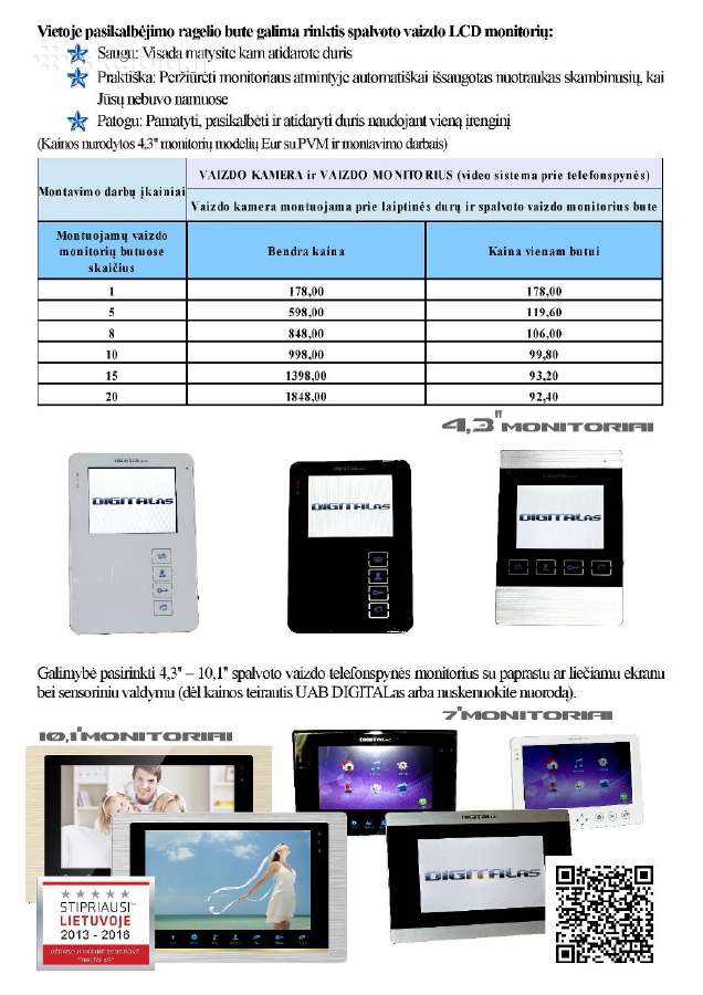 Telefonspynė daugiabučiams namams su įrengimu 700€ - nuotraukos Nr. 5