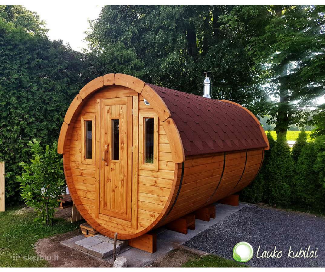Apvali Lauko pirtis kubilas sauna bačka 3m ilgio - nuotraukos Nr. 2