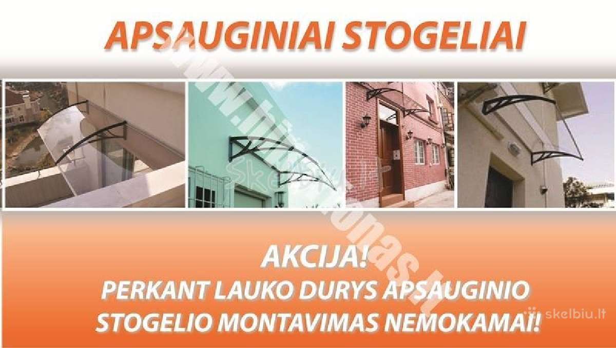 Apsauginiai stogeliai įejimo durims, įrengimas - nuotraukos Nr. 4