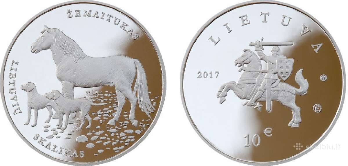 1,5 eurų monetos lietuvių skalikui ir žemaitukui - nuotraukos Nr. 2