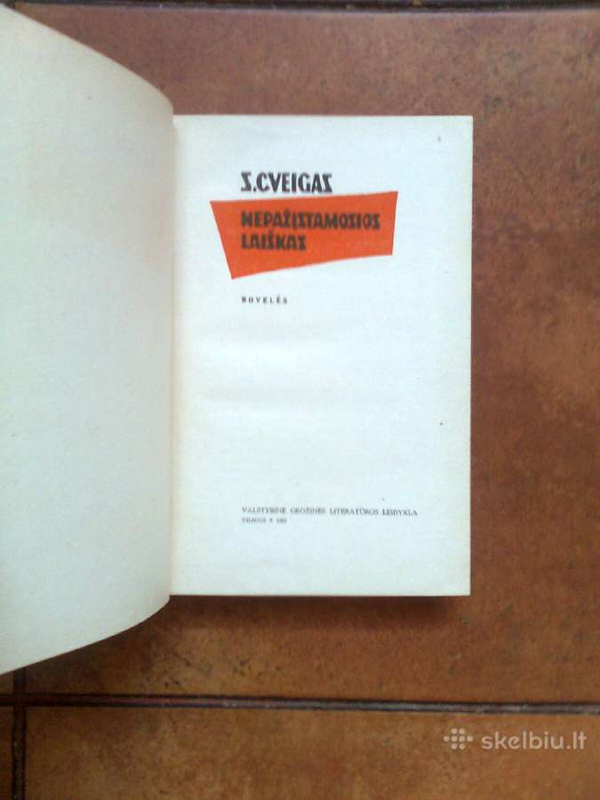 S. Cveigas "Nepazystamosios laiskas" 1961 metai. - nuotraukos Nr. 2