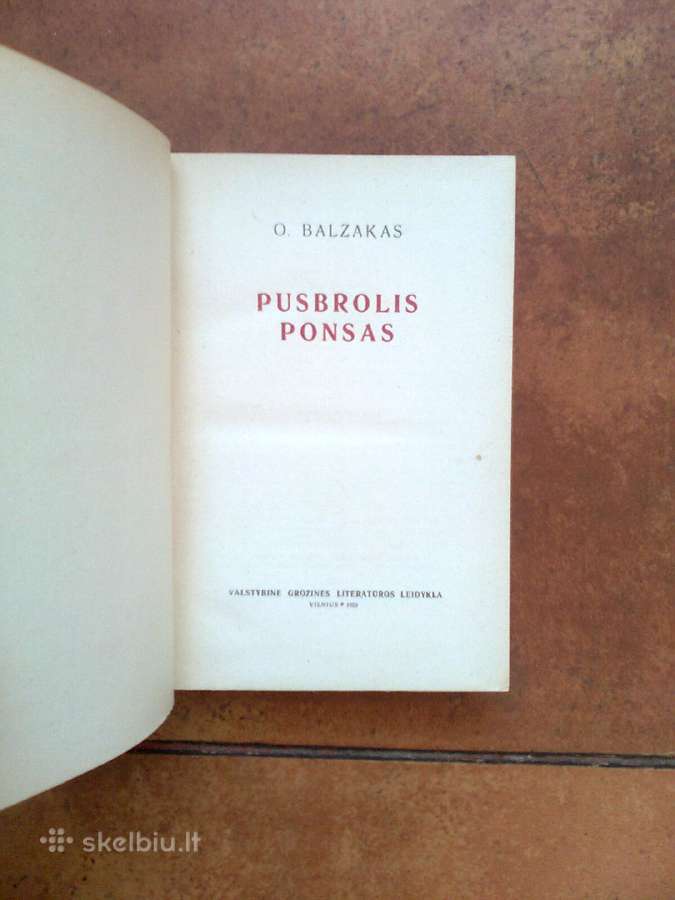 Onore de Balzakas " Pusbrolis Ponsas" 1959 metai - nuotraukos Nr. 3
