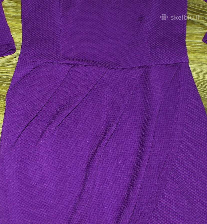 Puošni violetinė suknelė su klostėmis - nuotraukos Nr. 2