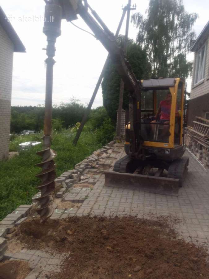 3t Mini ekskavatoriaus nuoma su graztu