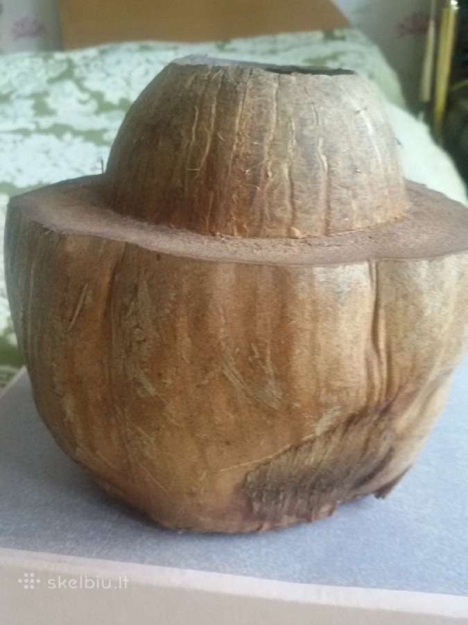 Iš tikro kokoso pieštukinė, peleninė,rankų darbo - nuotraukos Nr. 2