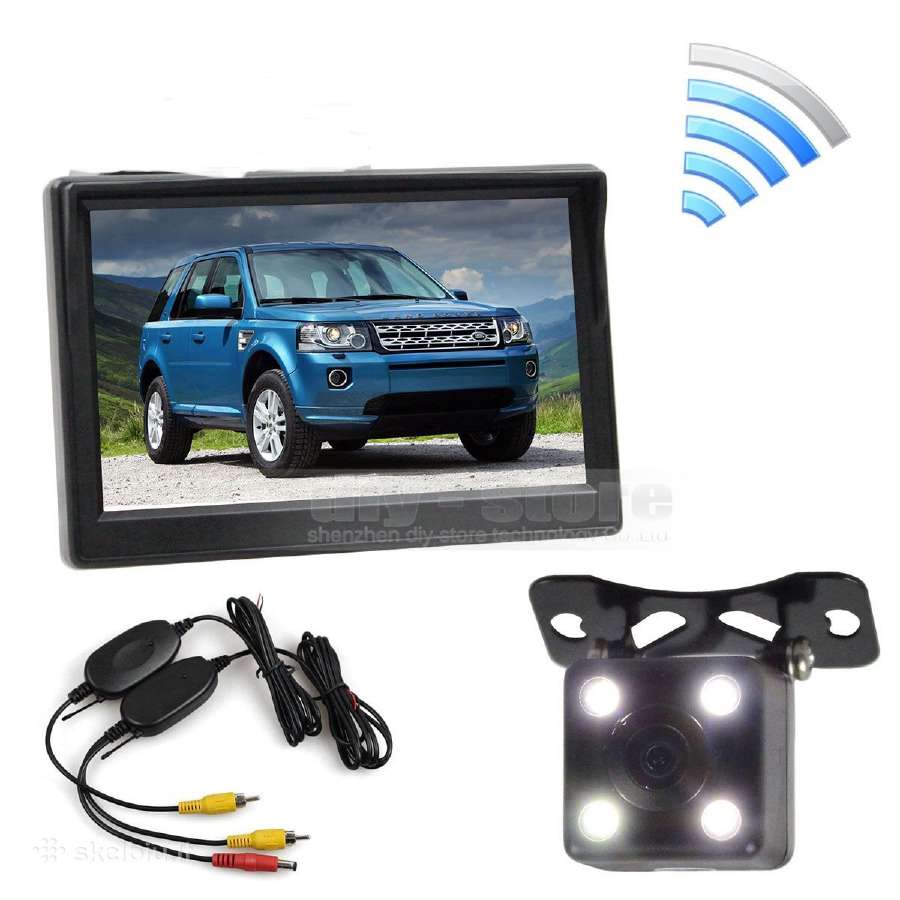 Galinio vaizdo kamera ir LCD monitorius 5 coliu