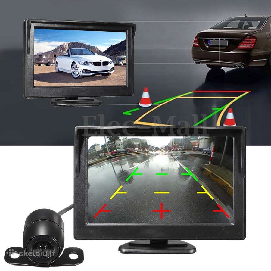 Galinio vaizdo kamera ir LCD monitorius 5 coliu - nuotraukos Nr. 3