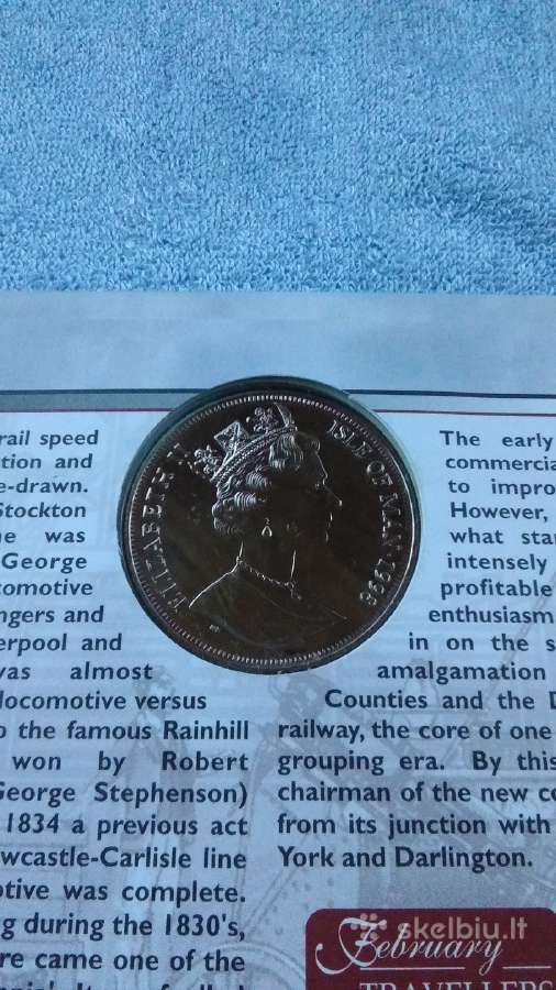 Moneta Isle of Man, 1998m. 1 krona, cu-ni - nuotraukos Nr. 2