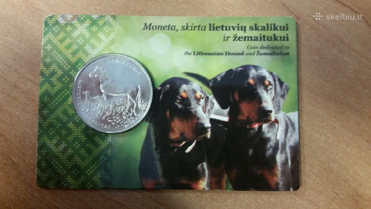 1,5 eur Žemaitukui ir Lietuvos skalikui kortelėje