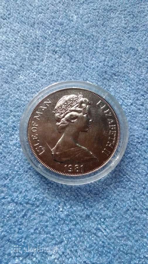 Moneta Isle of Man, 1981m. 1 krona, cu-ni - nuotraukos Nr. 2