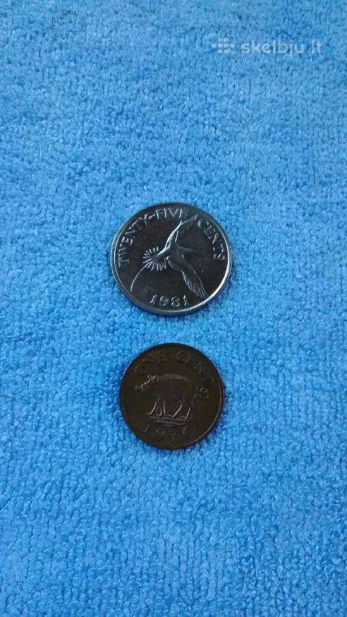 Bermudo 2 monetos 25 ct ir 1 ct