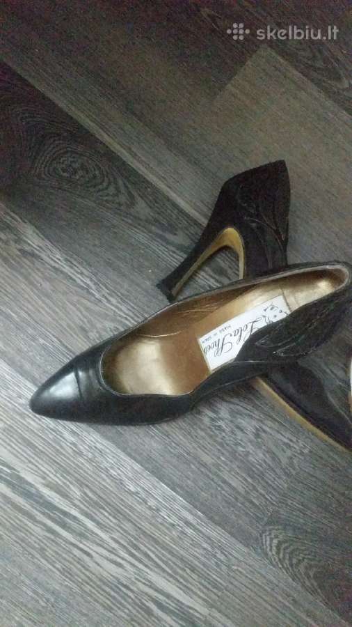 Nauji itališki odiniai juodi bateliai, 36,5D.