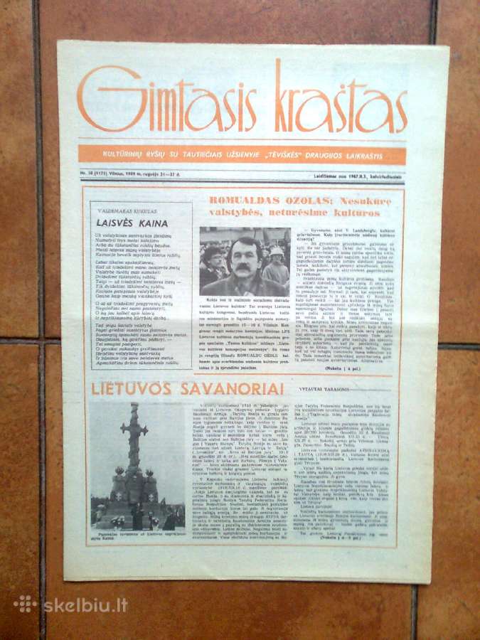 Laikraščių "Gimtasis Kraštas" 1989 metų komplektas - nuotraukos Nr. 8