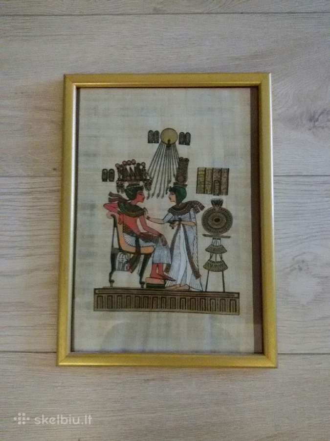 Paveikslai su gintaru, papirusai, cekankos