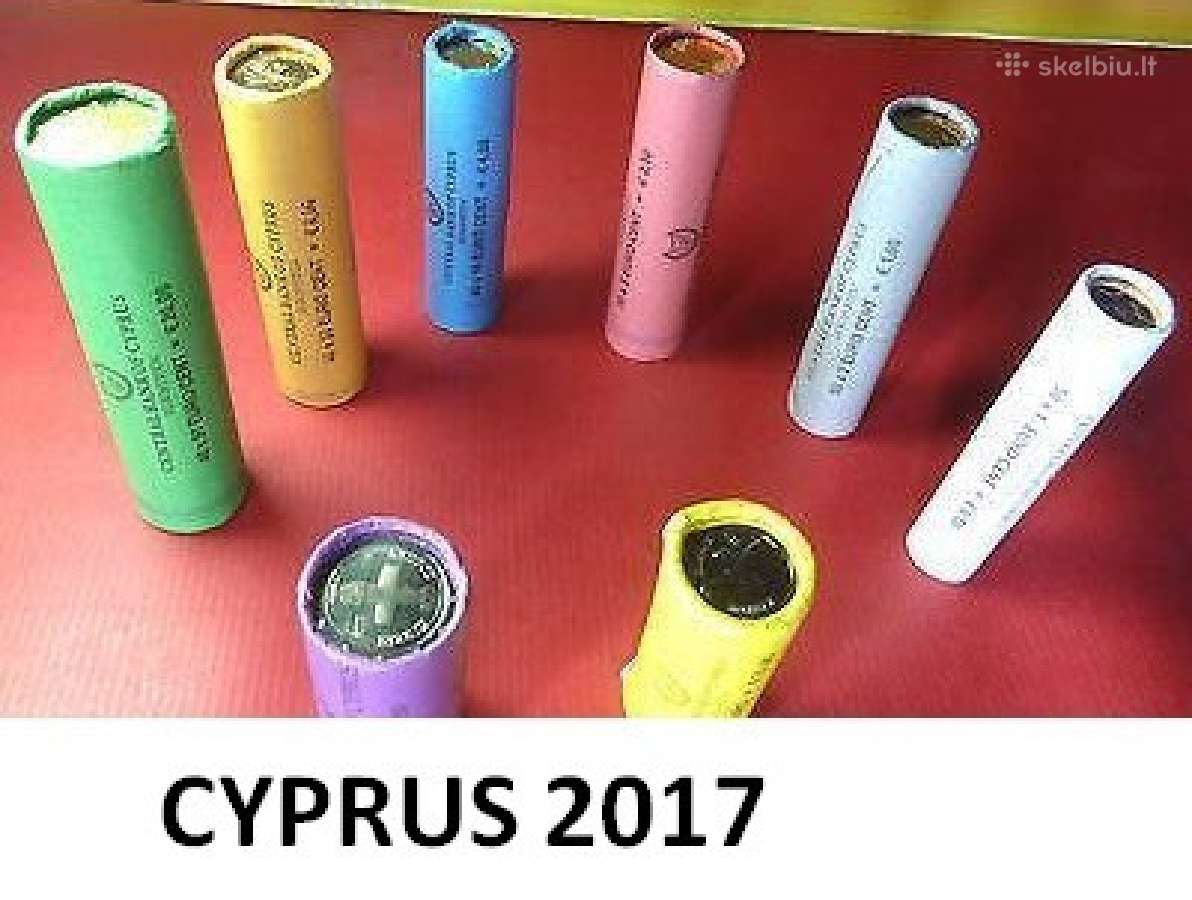 Kipras 1 ct - 50 ct apyvartines monetos is rulonu