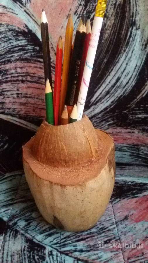 Iš tikro kokoso pieštukinė, peleninė,rankų darbo