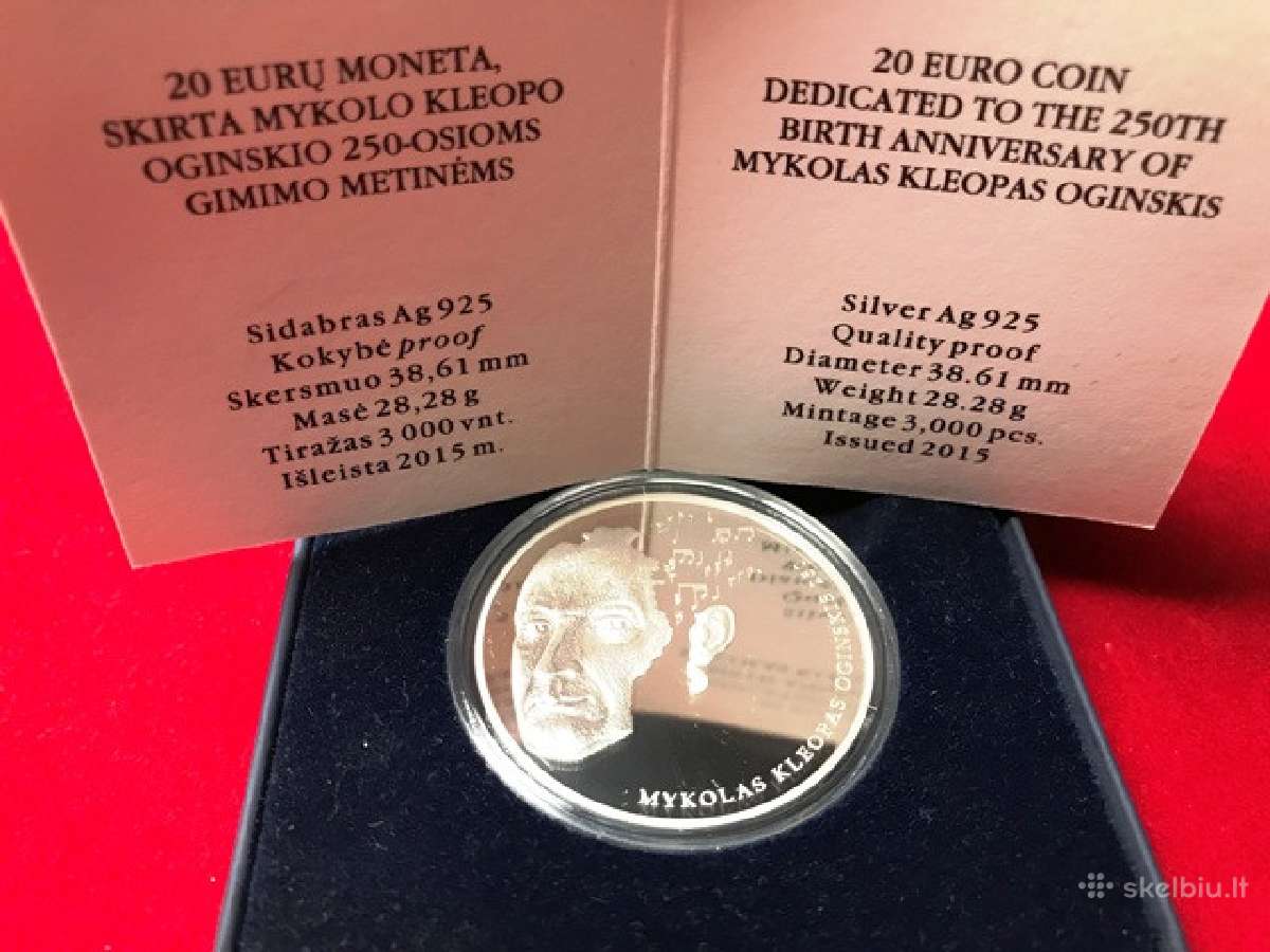 20 Eurų Moneta, Skirta Mykolo Kleopo Oginskio 250