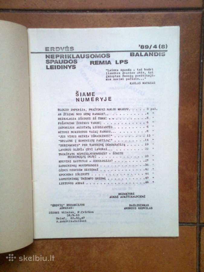 Pirmasis nepriklausomas žurnalas "Erdvės" 1988m - nuotraukos Nr. 3