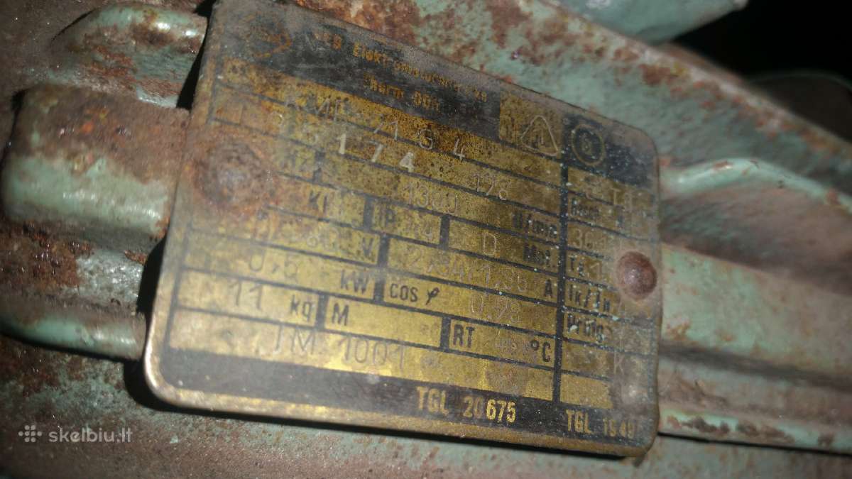 Vokiškas el.variklis 0,5kw 1380aps - nuotraukos Nr. 4