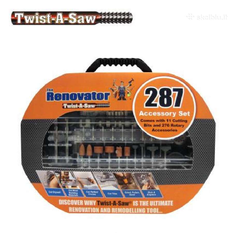 Perku Twist a Saw 287 priedų rinkinį - nuotraukos Nr. 3
