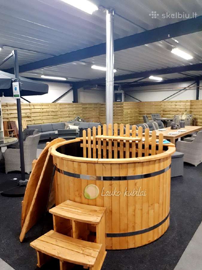 Lauko kubilas 1.60m su eglės apdaila - nuotraukos Nr. 7