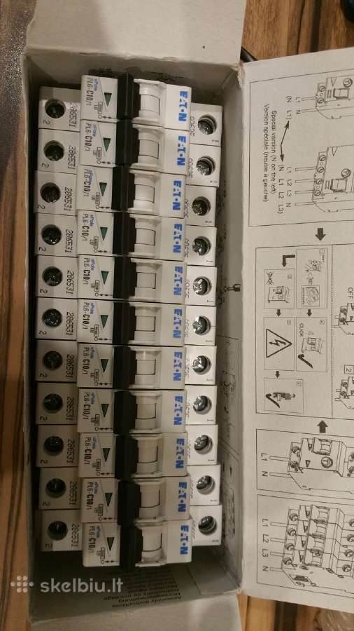 Eaton Automatas Pl6 C16/1 bei Jung perjungikliai - nuotraukos Nr. 3