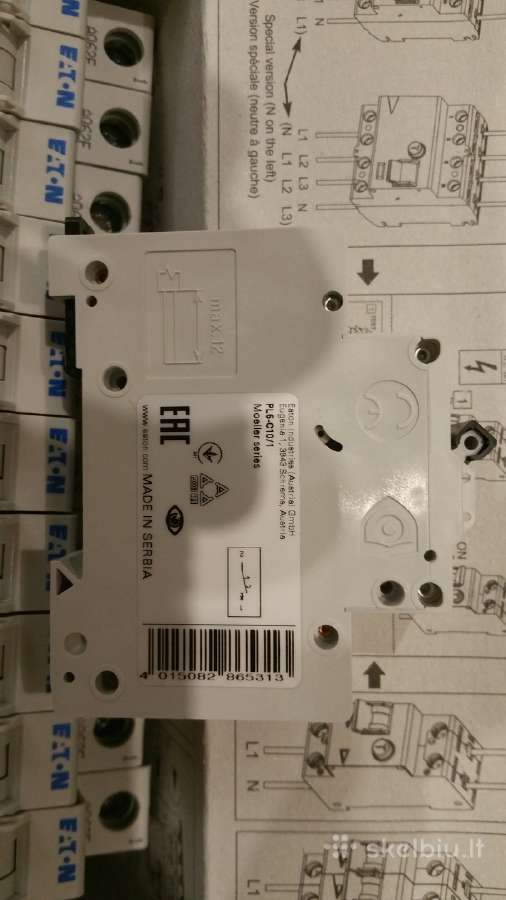 Eaton Automatas Pl6 C16/1 bei Jung perjungikliai - nuotraukos Nr. 4