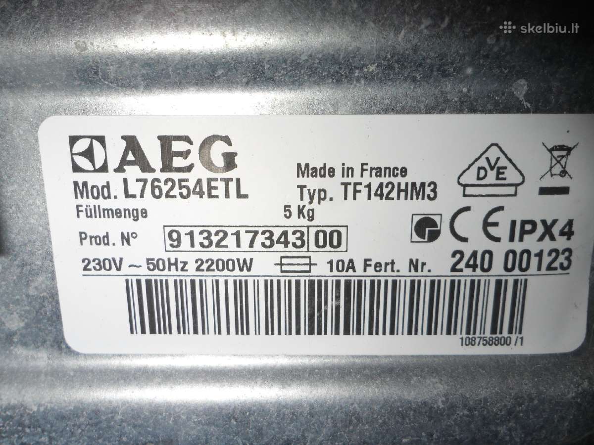 Aeg L76254etl siaura 40cm - nuotraukos Nr. 3